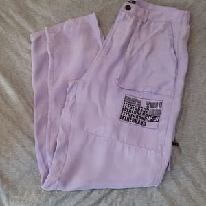 LF the Brand Lavender Purple High Waisted Cargo Pants 00 or 2 NWOT